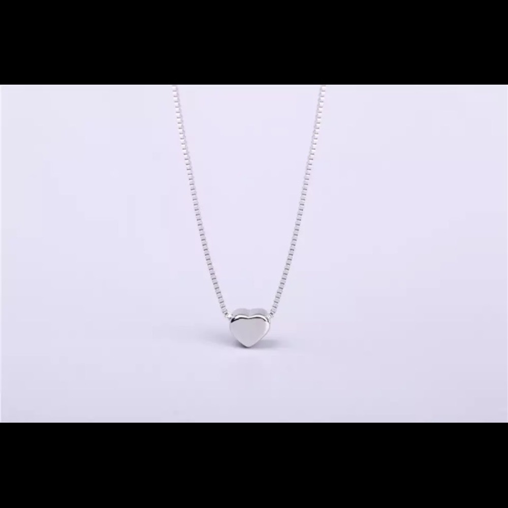 🔹Last 1🔹Dainty Heart Necklace 925 Sterl. Silver - Picture 2 of 8